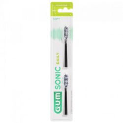 Gum Brosse à dents Daily Sonic Souple Noire Recharge x2  4110