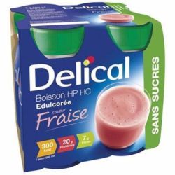 Delical Boisson Hphc Sans Sucres Fraise 4x200ml