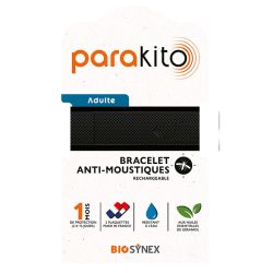 PARAKITO Bracelet moustiques Noir + recharge