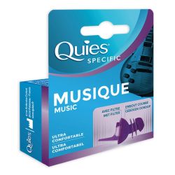 Quies Specific Protections Auditives Musique 18DB Réutilisables