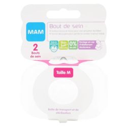 MAM Bouts de seins Silicone taille M x2 + boîte stérilisation