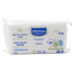 Mustela Lingettes de coton Bio à l'eau x60