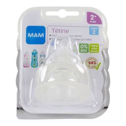 Tétine Mam Silicone Débit moyen 2éme vitesse x2