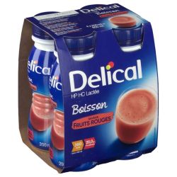 Delical Boisson Hphc Lactée Fruits Rouges 4x200ml