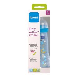 Biberon Mam Easy Active 2éme age  330ml Bleu Débit  X   +6mois