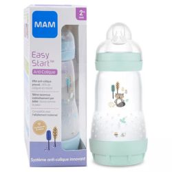 MAM Biberon Easy Start Anti coliques Aqua Débit2 260ml