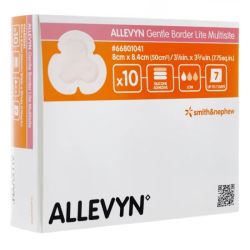 Allevyn Gentle border Lite Multisite pansements 8x8,4cm x10