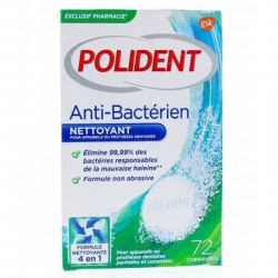 Polident comprimés Nettoyant Anti-tartre et bactérien x72