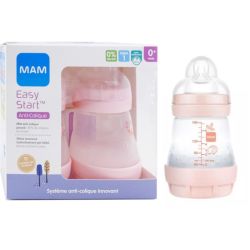 MAM Biberon Easy Start Anti coliques Blush Débit1 160ml x2