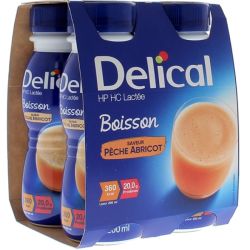 Delical Boisson Hphc Lactée Pêche/Abricot 4x200ml