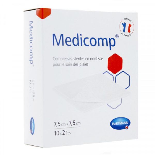 Hartmann Compresse Stérile Medicomp Non tissé 7,5x7,5 cm x20