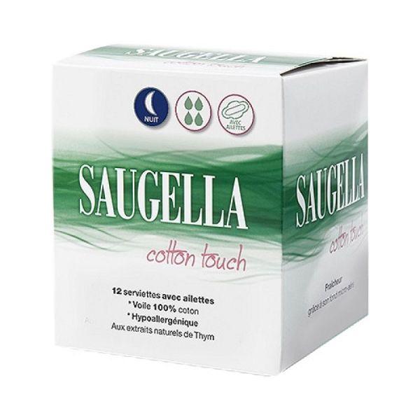 Saugella Coton Touch Serviettes Nuit x12