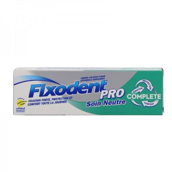 Fixodent Pro Complete Soin Neutre crème fixative appareil dentaire 47g