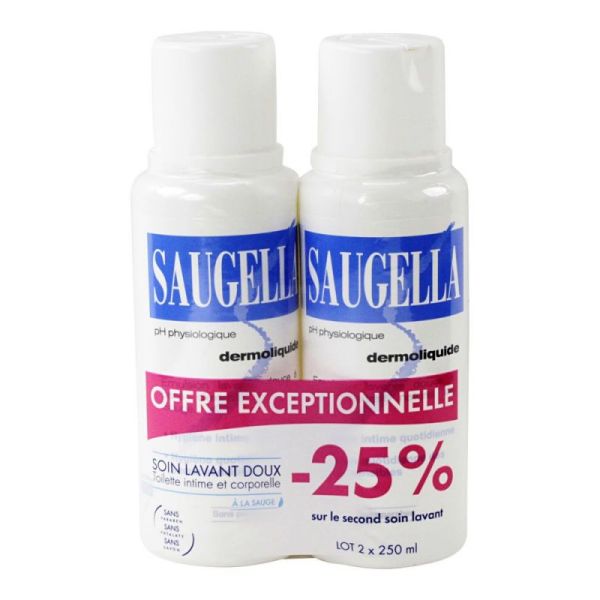 Saugella Dermolique émulsion lavante apaisante  2x250ml