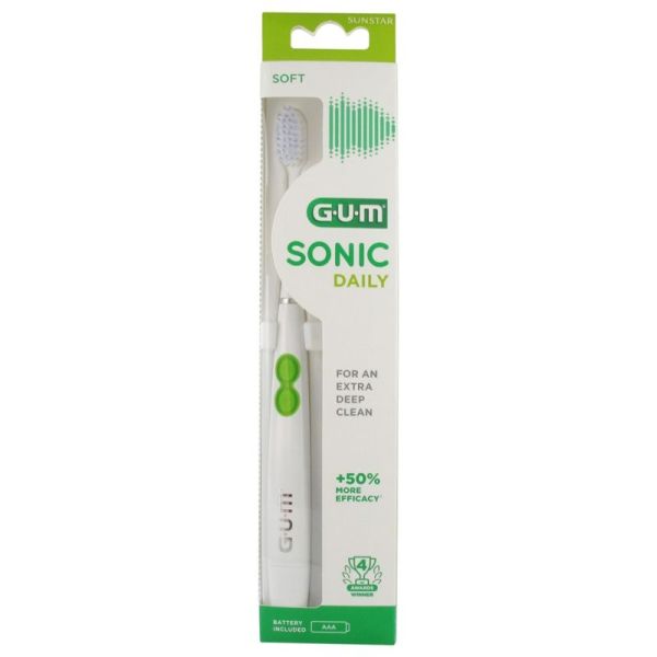 Gum Brosse à dents électrique Daily Sonic Blanche Souple 4100