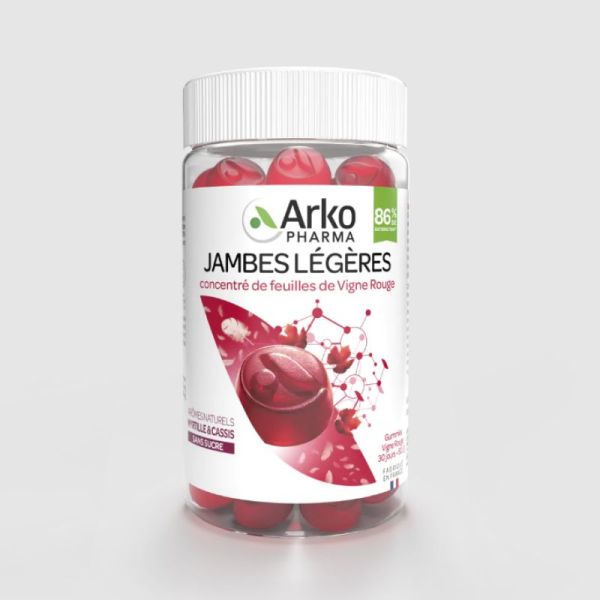 Jambes légères concentré de feuilles de vigne rouge boite 60 gummies