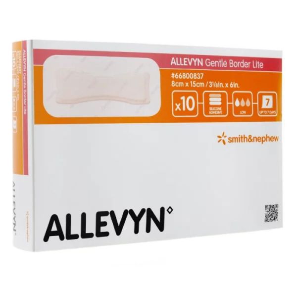 Allevyn Gentle Border Lite pansements 8x15cm x10