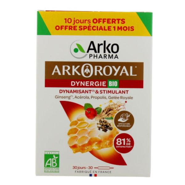 ARKOROYAL Dynergie Bio Ampoules 20+10 offertes