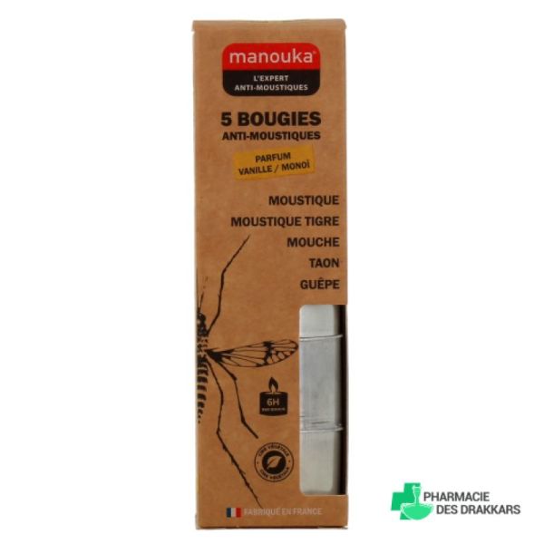 Manouka 5 bougies anti moustiques