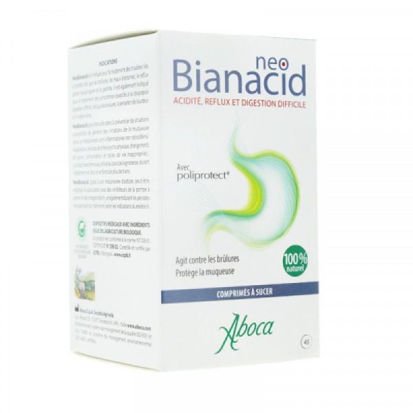 Neobianacid Acidité et Reflux Comprimés a Croquer x45 aboca