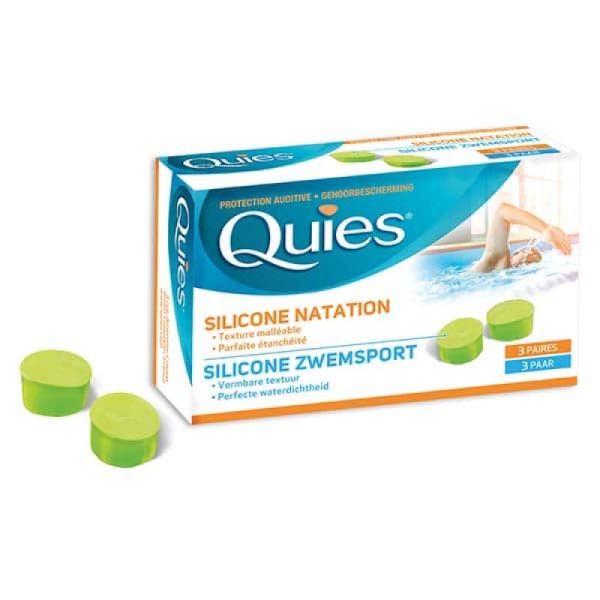 Quies Natation adulte protections auditives Silicone x3 paires