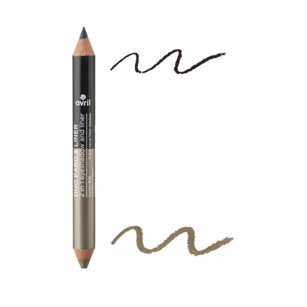 DUO FARD & LINER CHARBON/GRÈGE NACRÉ CERTIFIÉ BIO