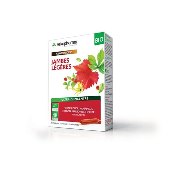 ARKOFLUIDE Jambes Légères Bio x20 ampoules