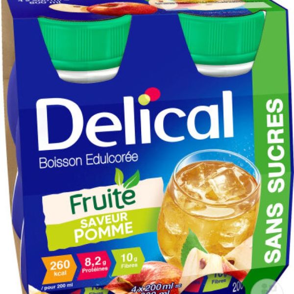 Delical Boisson Fruitée Sans Sucres Pomme 4x200ml