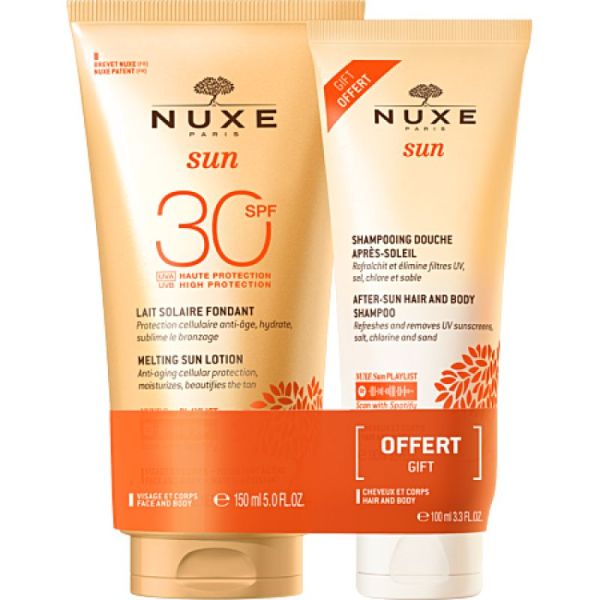 NUXE SUN LAIT FONDANT SPF30 150ML + SHAMPOING OFFERT