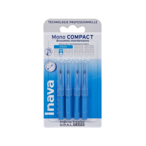 Inava Brossettes interdentaires Mono compact Bleu 0.8mm x4