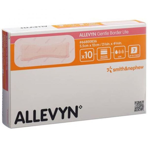 Allevyn Gentle Border Lite pansements 8x15cm x10