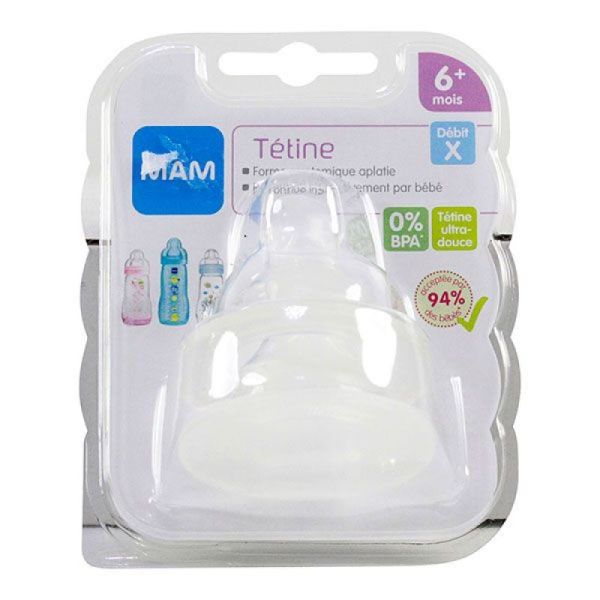 Tétine Mam Silicone Débit rapide Liquide épais x2