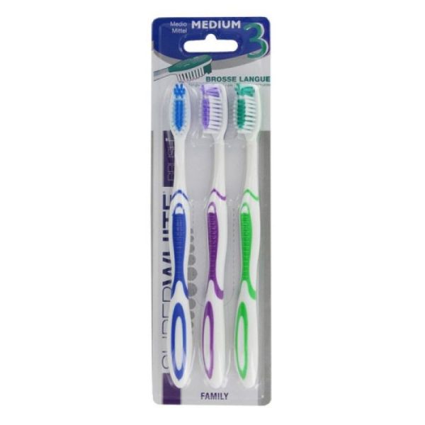 Superwhite Brosse à Dents Brush Family Medium x3