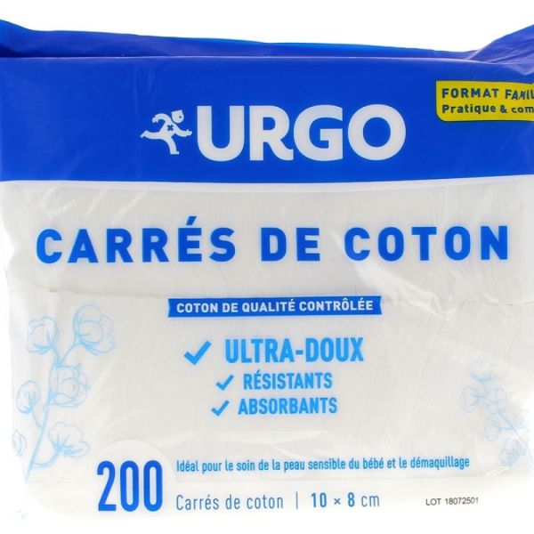 Urgo Carre Coton 10x8cm Sachet x200