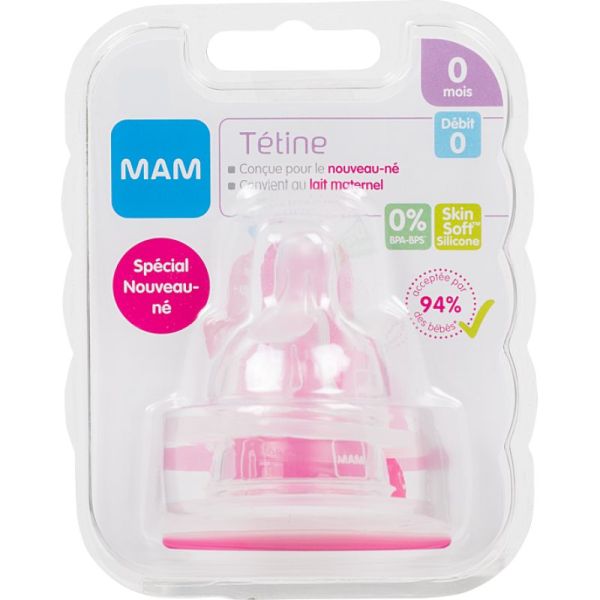 MAM TETINE SILK DEBIT 0 SILICONE X2