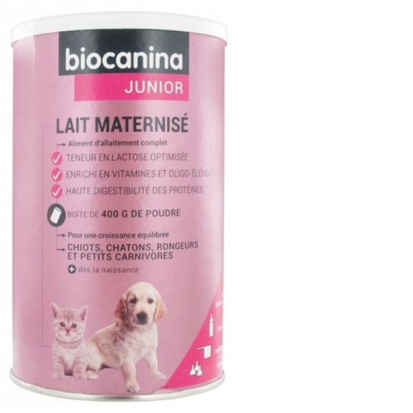 Biocanina Lait Maternise chiot et chaton Poudre 400g + biberon et tétines