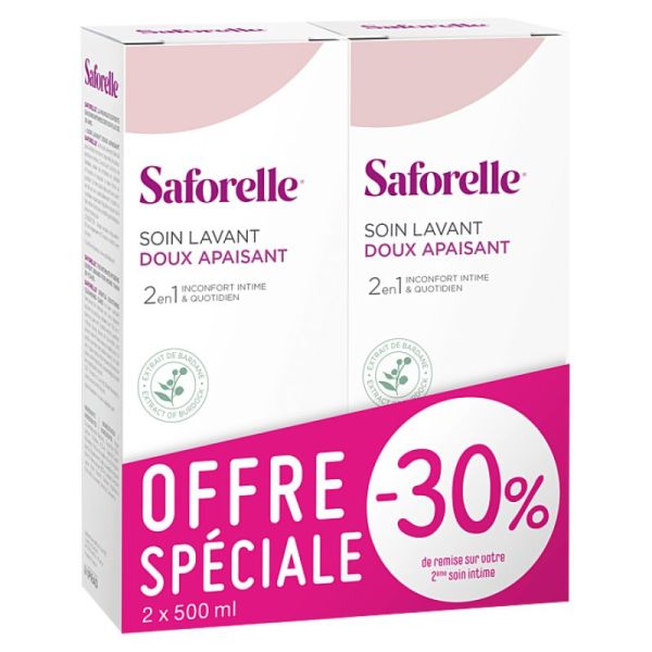 Saforelle Soin Lavant doux intime 2x500ml