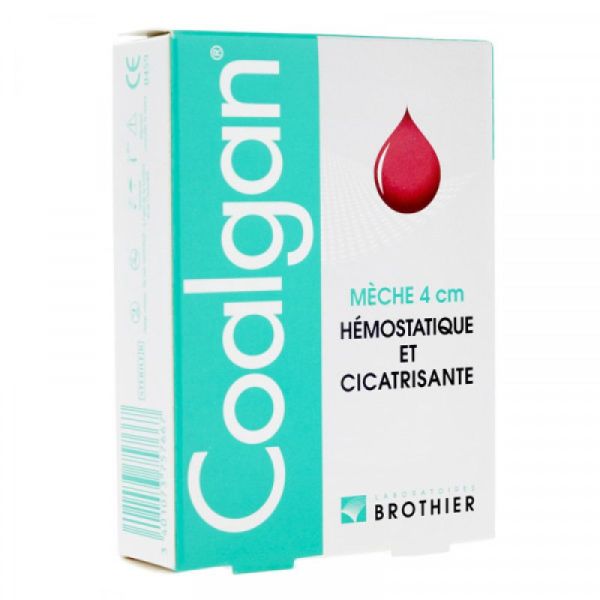 Coalgan Sachet de 5 Mèches Hémostatique et cicatrisante de 4 cm