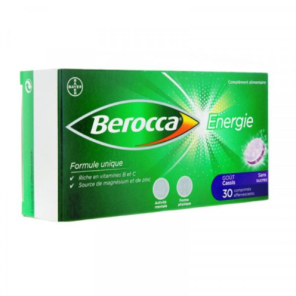 Berocca Energie cassis 30 comprimés effervescents