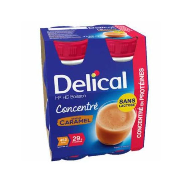 Delical Concentré Hp-hc Sans Lactose Caramel 4x200ml