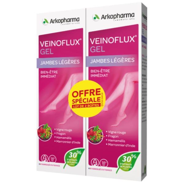 VEINOFLUX – Gel Jambes Légères, lot de 2x150ml