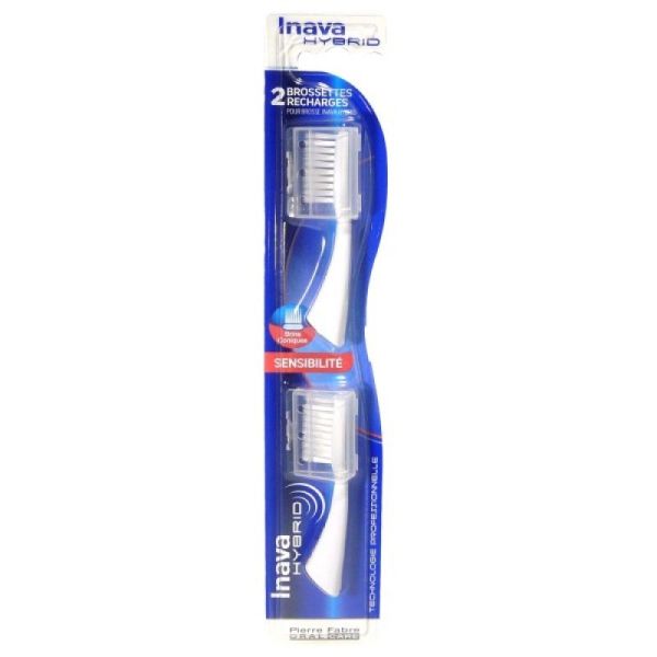 Inava Hybride Sensibilité Recharge brosse a dent électrique x2