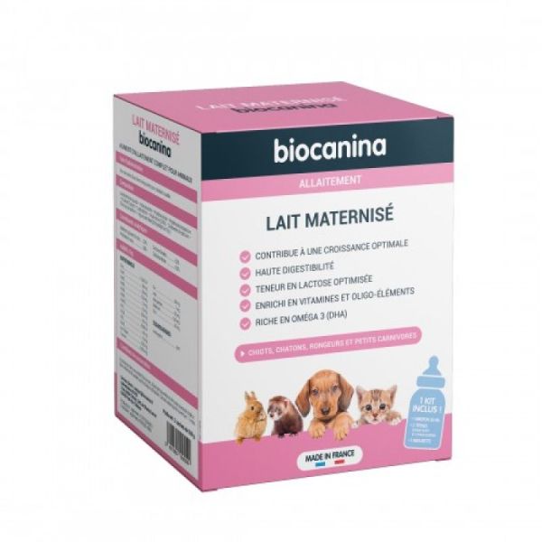 Biocanina Lait Maternise chiot et chaton Poudre 400g + biberon et tétines