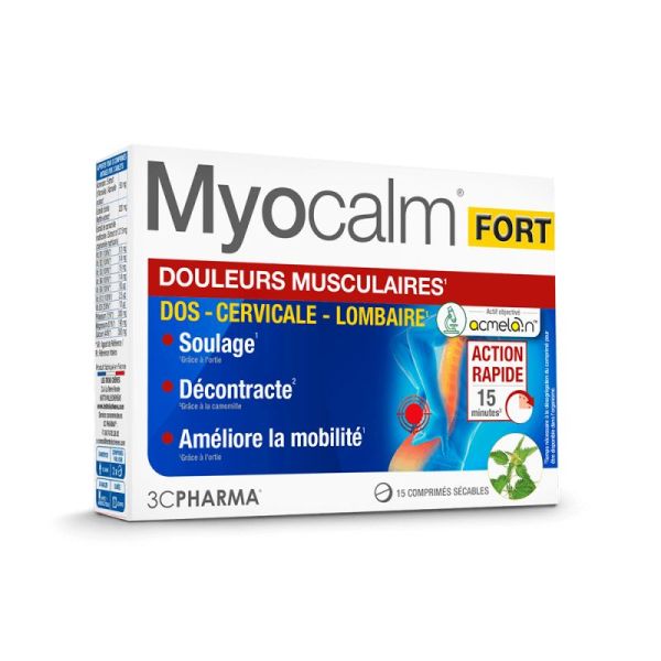 3 CHENE Myocalm FORT 15 comprimés