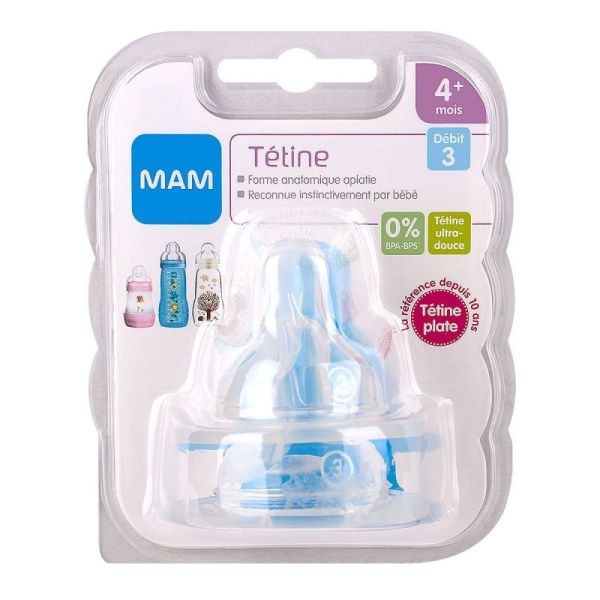 Tétine Mam Silicone Débit rapide 3éme vitesse x2