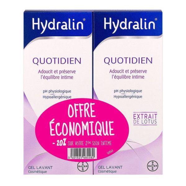 Hydralin Quotidien soin lavant 2x200ml