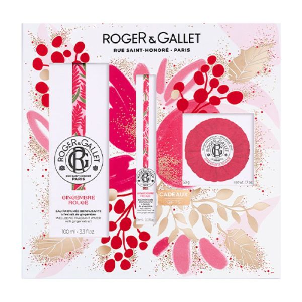 GINGEMBRE ROUGE coffret Une Eau Parfumée Bienfaisante 100ml+10ml+ Un Savon Bienfaisant 50g 2022