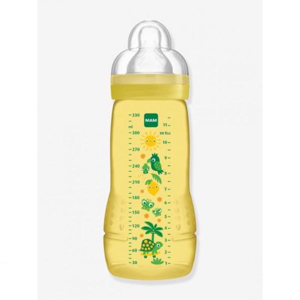 Biberon Mam Easy Active 2éme age  330ml  Vert ou jaune Débit X  +6mois