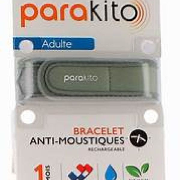 PARAKITO Bracelet moustiques Kaki + recharge