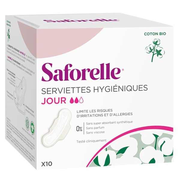 SAFORELLE COTON SERVIETTES PROTECTION JOUR